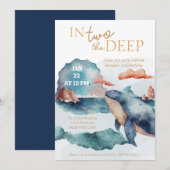 深海クジラの2歳の誕生日 招待状 (正面/裏面)
