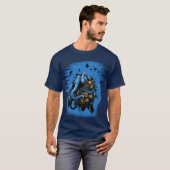 深海ダイバー タコの攻撃 海のマリン Tシャツ (正面フル)