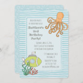 深海ダイビングアドベンチャーパーティー招待状 招待状 (正面/裏面)