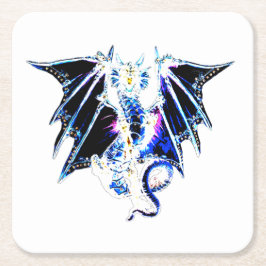 深海レヴィアタン様式のシーサーペント・ファンタジー スクエアペーパーコースター