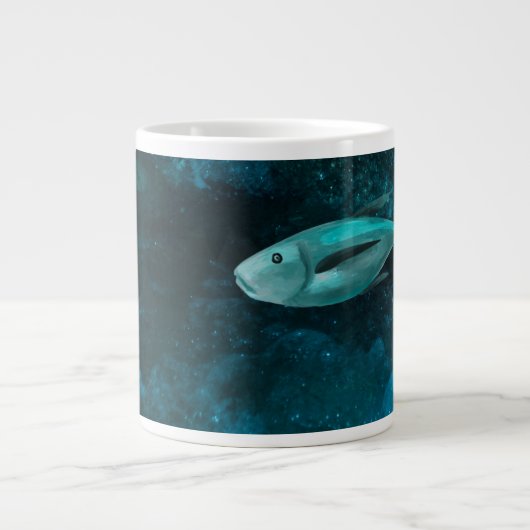 深海魚イラストジャンボコーヒーマグ ジャンボコーヒーマグカップ (正面)