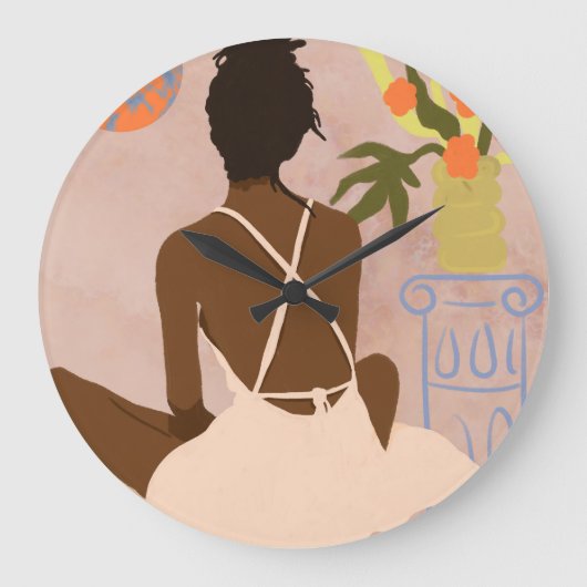 深淵をじっと見ながら ラージ壁時計 (正面)