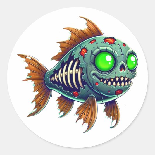 深淵風変わりから生まれたゾンビ魚 ラウンドシール (正面)