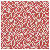 深紅および白い日本人の渦巻パターン- ファブリック (クローズアップ)