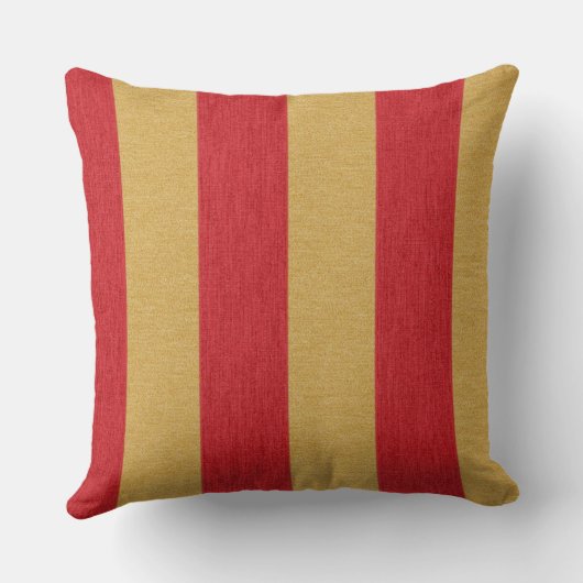 深紅および金ゴールドは縞で飾ります クッション (裏面)