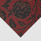 深紅および黒い花のDecoupage 薄葉紙 (詳細)