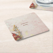 深紅ささやき スクエアペーパーコースター (アングル)