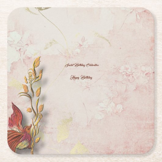 深紅ささやき スクエアペーパーコースター (正面)