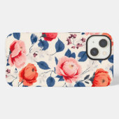 深紅と珊瑚の花 iPhoneケース (裏面横)