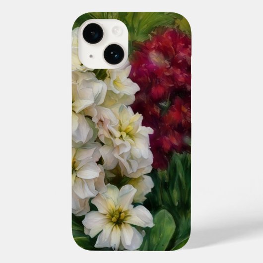 深紅と白の花 アートデザイン フォンケース Case-Mate iPhoneケース (裏面)