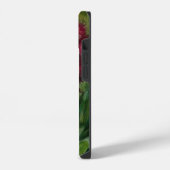 深紅と白の花 アートデザイン フォンケース iPhoneケース (左側面)
