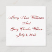 深紅と白の返信カード RSVP カード (裏面)