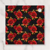 深紅と金のゴシックドクロとバラ フェイバータグ (裏面)