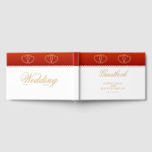 深紅と金のハート ゲストブック (全面)