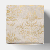 深紅と金のヴィンテージ・ダマスク フェイバーボックス (上部)