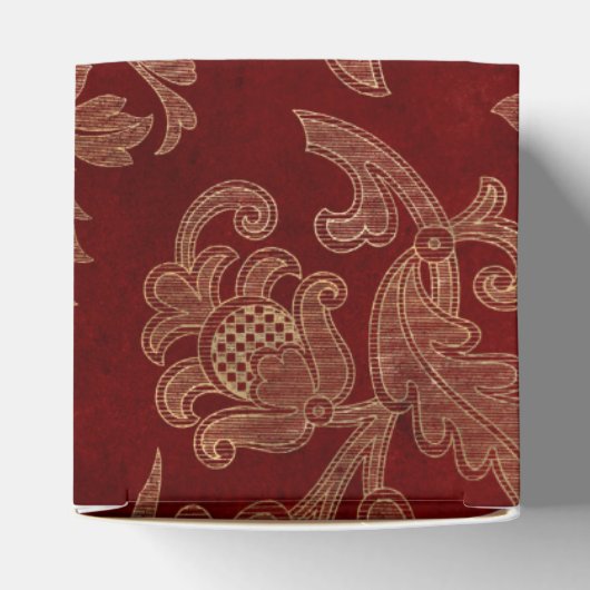 深紅と金のヴィンテージ・ダマスク フェイバーボックス (上部)