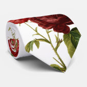 深紅にヴィンテージのバラの絵を描くこと ネクタイ (ロール)