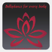 深紅のはすステッカー スクエアシール (正面)