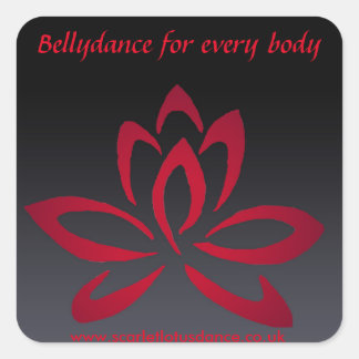 深紅のはすステッカー スクエアシール