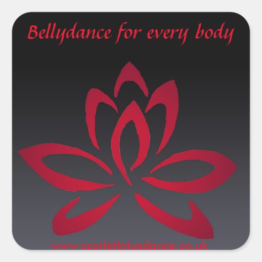 深紅のはすステッカー スクエアシール (正面)