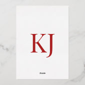 深紅のイタリアン タイル（レトロドット） 箔招待状 (裏面)