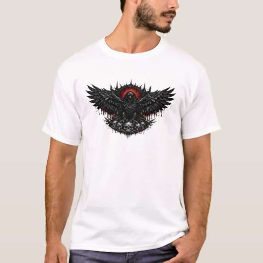 深紅のオーメン・レイヴン Tシャツ (正面)