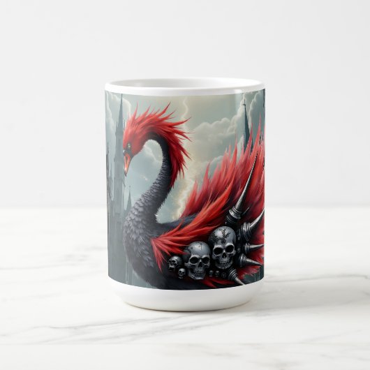 深紅のカテドラルスワン。 コーヒーマグカップ (中央)