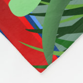 深紅のコンゴウインコのオウムの恋人のギフト フリースブランケット (角)