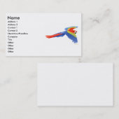 深紅のコンゴウインコのプロフィールカード 名刺 (正面/裏面)