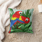 深紅のコンゴウインコの芸術 クッション (ブランケット)