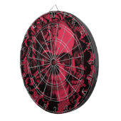 深紅のゴシック様式レースのスカル。 ダーツボード (正面右)