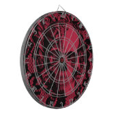 深紅のゴシック様式レースのスカル。 ダーツボード (正面左)