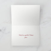 深紅のシックなクリスマスのリースカード白 シーズンカード (内部)