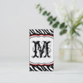 深紅のシマウマのプリントパターン名刺 名刺 (スタンド正面)