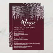 深紅のダイヤモンド ライト 吊り下げ ウェディング メニュー (正面/裏面)