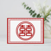 深紅のダブルハピネス - おしゃれ 出欠カード (スタンド正面)