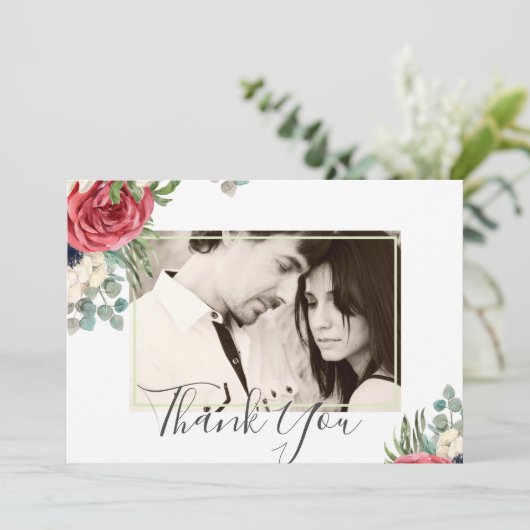 深紅のネイビー フローラル ユーカリ グリーンのウェディング (スタンド正面)