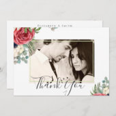 深紅のネイビー フローラル ユーカリ グリーンのウェディング (正面/裏面)