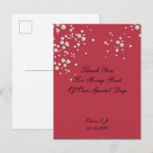 深紅のパール結婚式サンクスカード 案内ポストカード (正面/裏面)