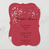 深紅のパール ブライダルシャワーの招待状 招待状 (正面/裏面)