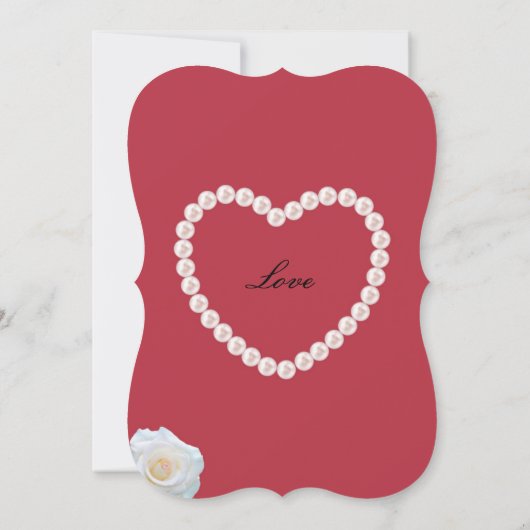 深紅のパール ブライダルシャワーの招待状 招待状 (裏面)