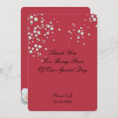 深紅のパール 結婚式の感謝カード セーブザデート (正面/裏面)