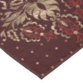 深紅のペルシャの東洋パターンおよび金ゴールド テーブルクロス (アングル)