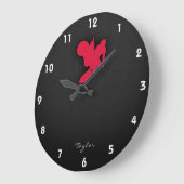 深紅のモトクロス ラージ壁時計 (傾斜)