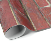 深紅のレンガ壁パターン ラッピングペーパー (ロールコーナー)