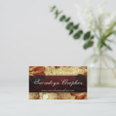 深紅のヴィンテージのグランジでエレガントなファッション 名刺 (スタンド正面)