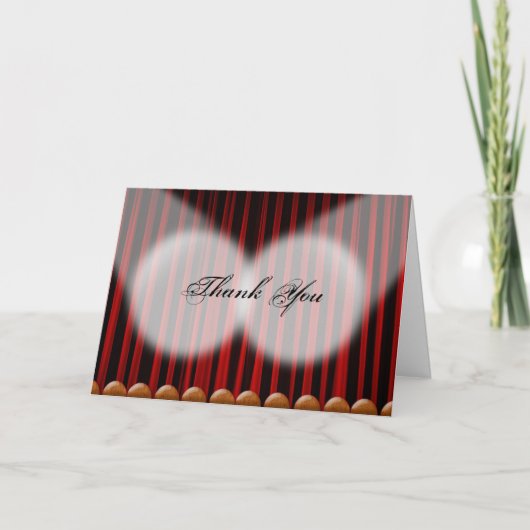 深紅のヴェルベットカーテン ステージウェディング 感謝カード (正面)