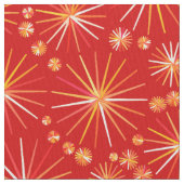 深紅の世紀半ばのSputnikパターン ファブリック (クローズアップ)