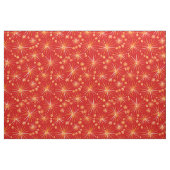 深紅の世紀半ばのSputnikパターン ファブリック (ファットクウォーター)