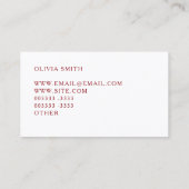 深紅の事務員のプロフェッショナル 名刺 (裏面)